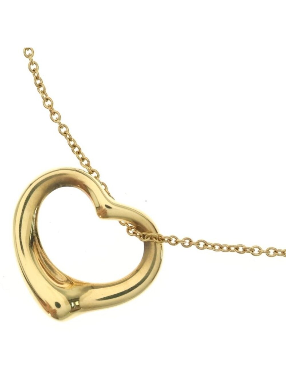 Tiffany & Co Open Heart Pendant Elsa Peretti 18k Yellow Gold